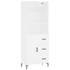 Vidaxl Display Cabinet, White, 69.5X34X180 Cm, Wood-Based Material
