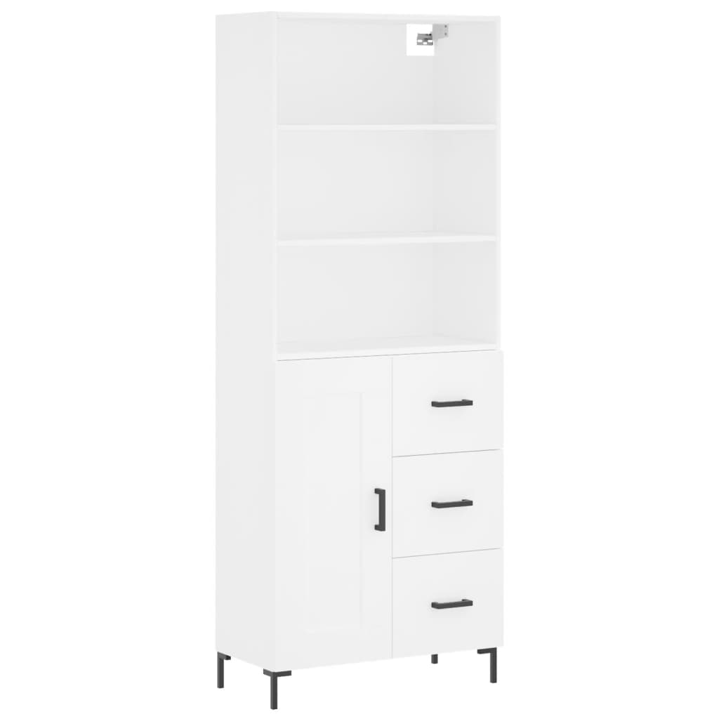 Vidaxl Display Cabinet, White, 69.5X34X180 Cm, Wood-Based Material