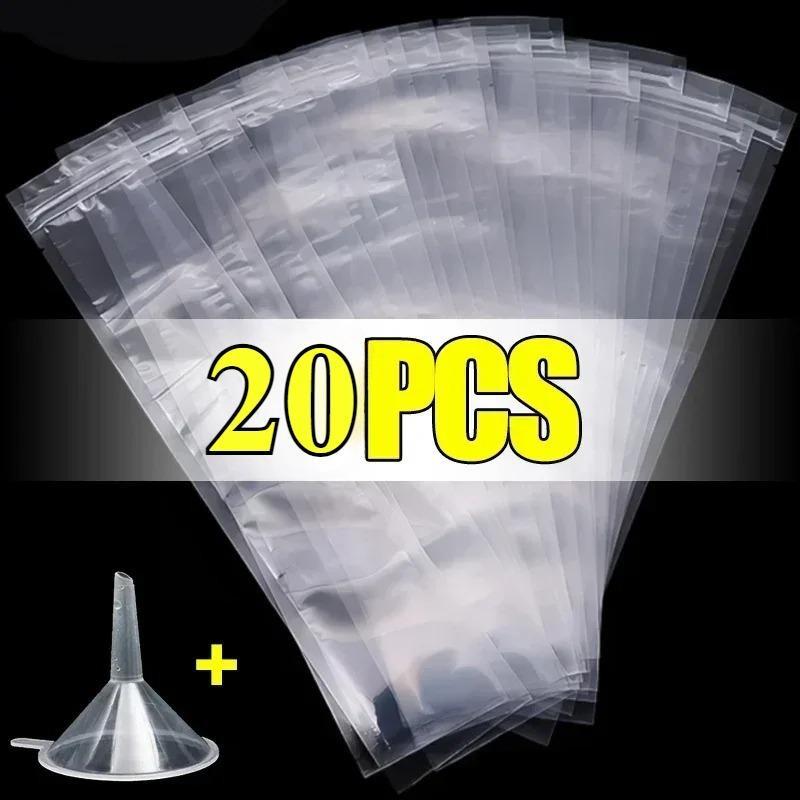 Yazlık Tek Kullanımlık Buz Popsicle Poşetleri Kendin Yap Dondurma Popsları Büyük Dondurulmuş Mühürlü Poşetler Meyve Suyu Yoğurt Smoothie Kalıp Poşeti Huni Aletleriyle