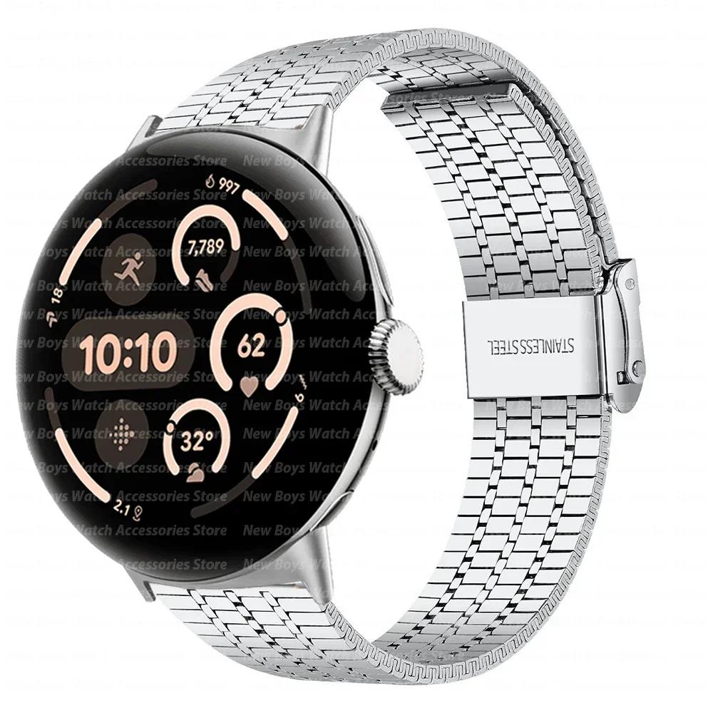 Luxury Stainless Steel Band for Google Pixel Watch 3 45mm Men watchband Bracelet Replaced Accessories for Pixel 3/2/1 41mm Strap