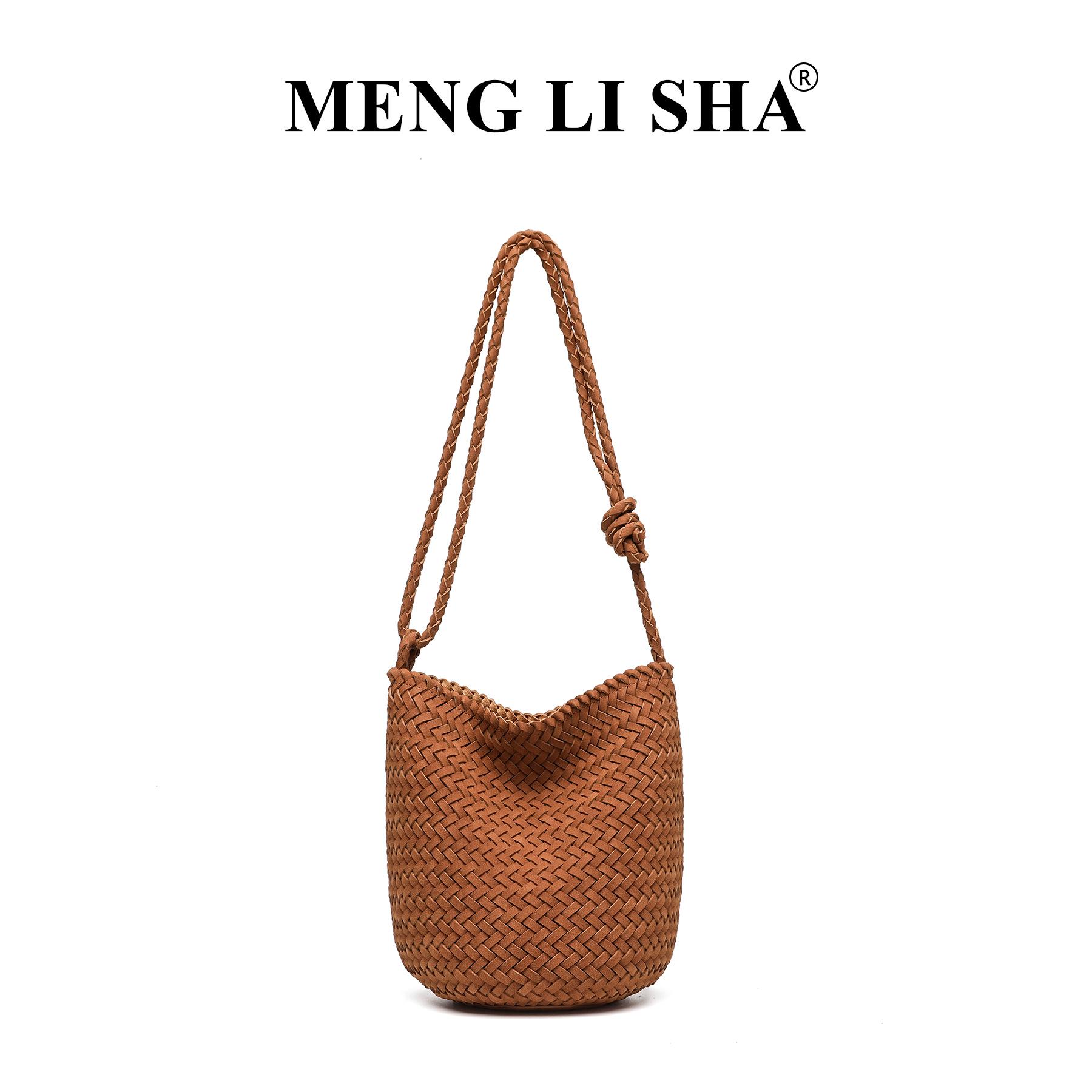 

French Retro Hand-Woven Frosted Bucket Bag - Women s Fashion Single Shoulder & Crossbody