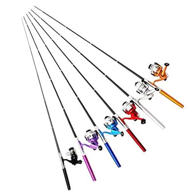 Olerud Attrezzatura da Pesca Canna a Forma di Penna & Set Mulinello da Spinning [Tetoldo B2] Canna da Pesca Tascabile Leggera e Compatta Lunghezza da Chiusa 21cm, Estesa