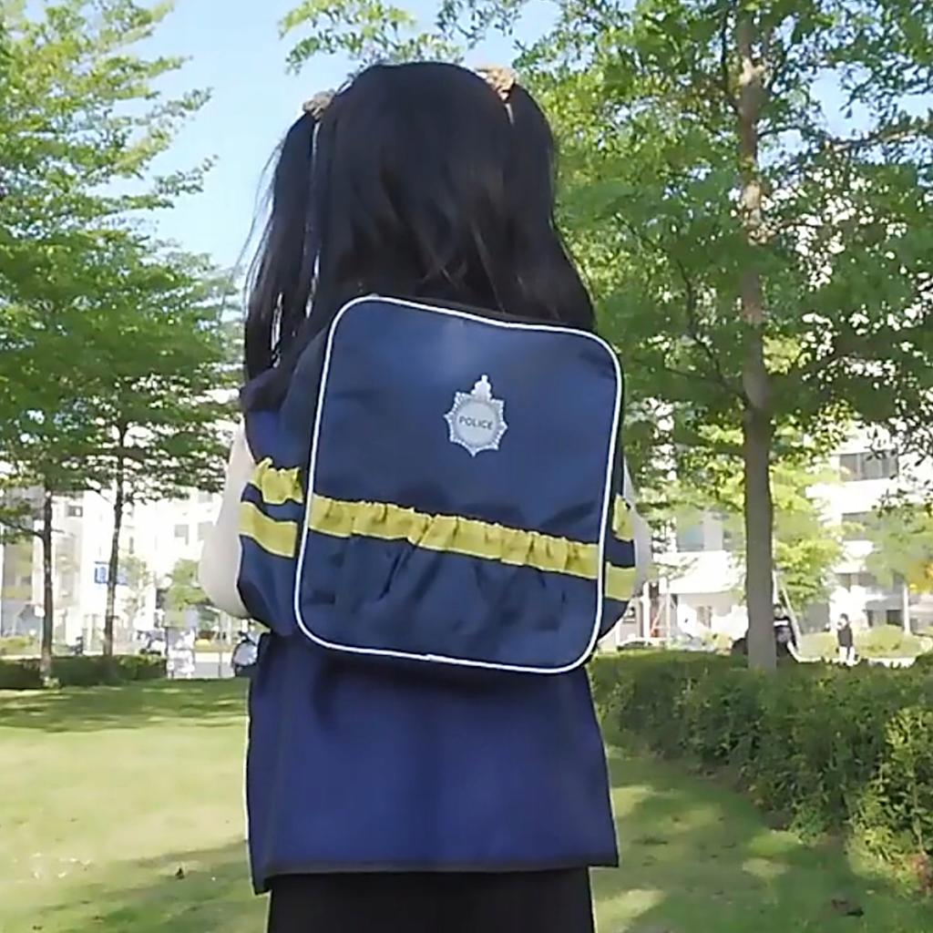 Police Officer Backpack Set Walkie-Talkie Badge Gun For Children