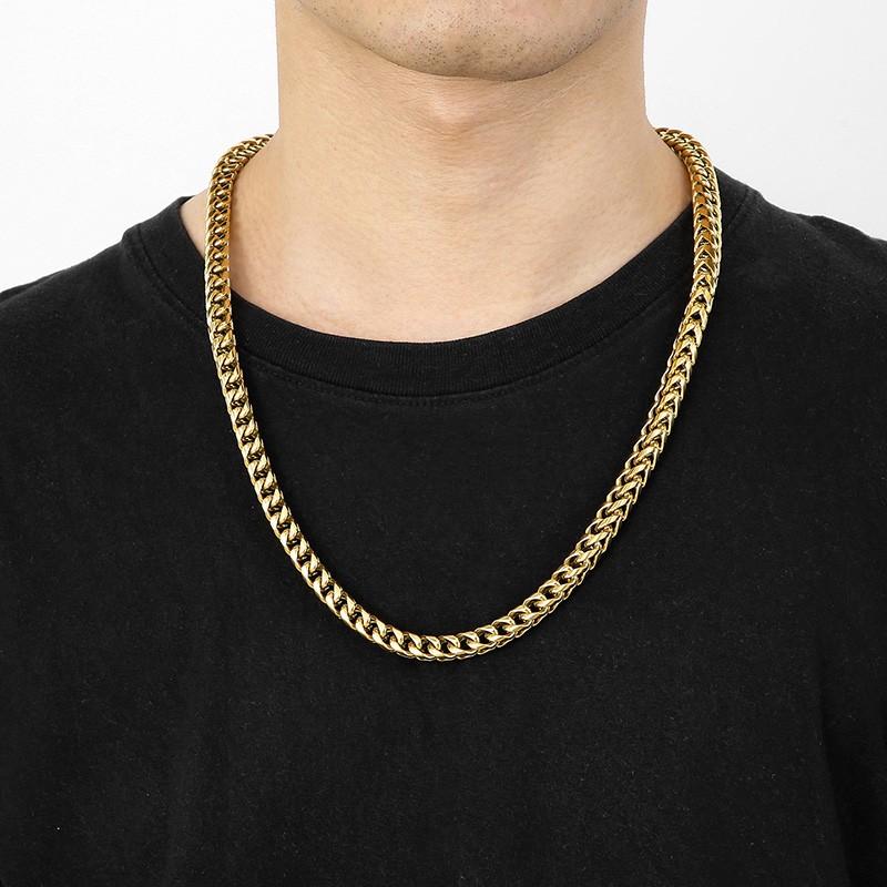 316L Stainless Steel Round Foxtail Chain Necklace for Men Women 8/10Mm Hip Hop Colorful Chunky Party Jewelry
