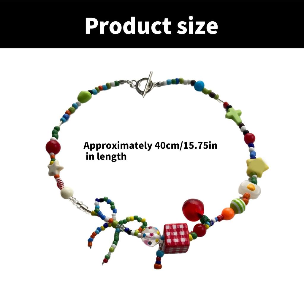 Colorful Beaded Choker Necklace Fashionable Acrylic Butterfly Choker Necklace Adornment for Modern Young Women
