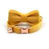 Mihaha Boss Cute Cat Collar with Engraved Name - Turmeric Velvet Neck Collar for Cats
