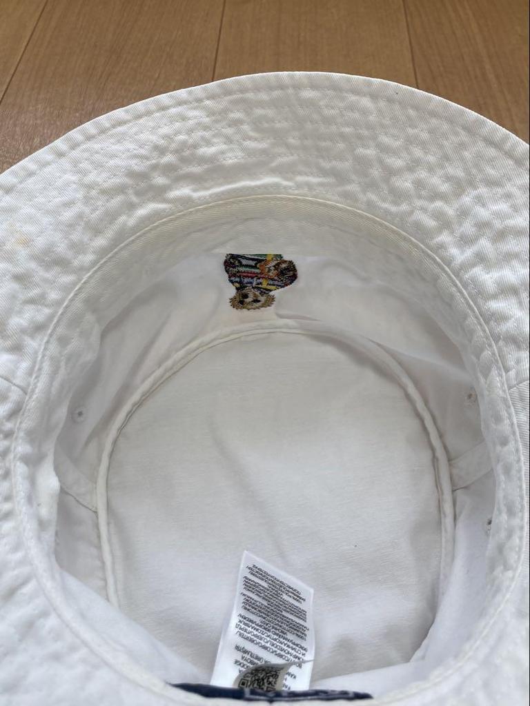 [USED] POLO Bear Embroidered Bucket Hat White XL