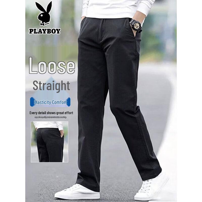 PLAYBOY Men s 2026 Spring Casual Business Straight-Leg Trousers 40