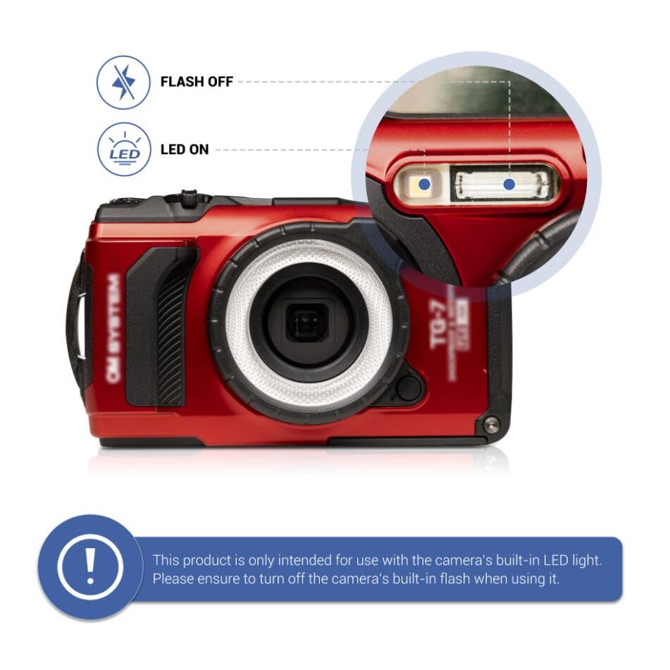 JJC LED světelný kroužek Olympus Tough TG7 TG6 TG5 TG4 TG4 TG3 TG2 Digitální fotoaparát makro kroužkové světlo Blesk Olympus Náhrada za makro TG-7 TG-6 TG-5