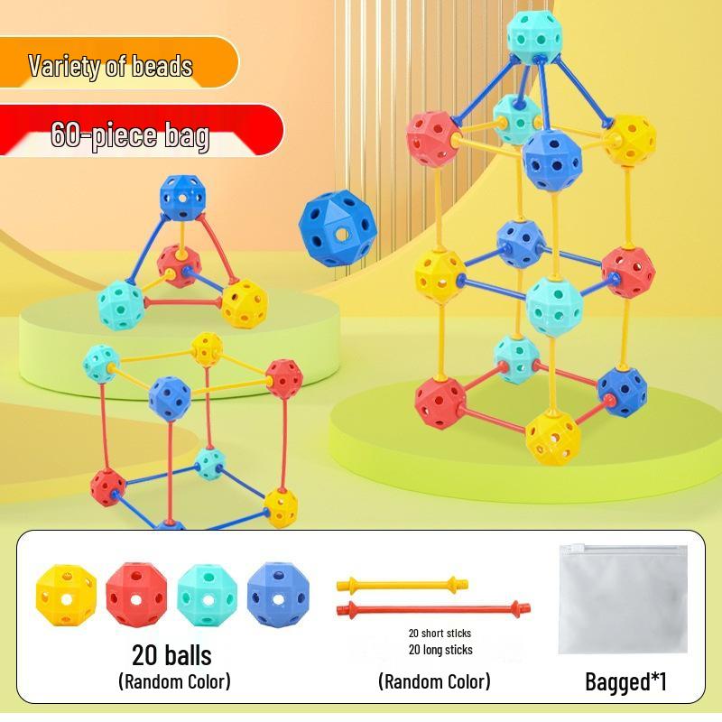 3D Geometric Bead Building Blocks: Educational Toy for Kids' Creativity