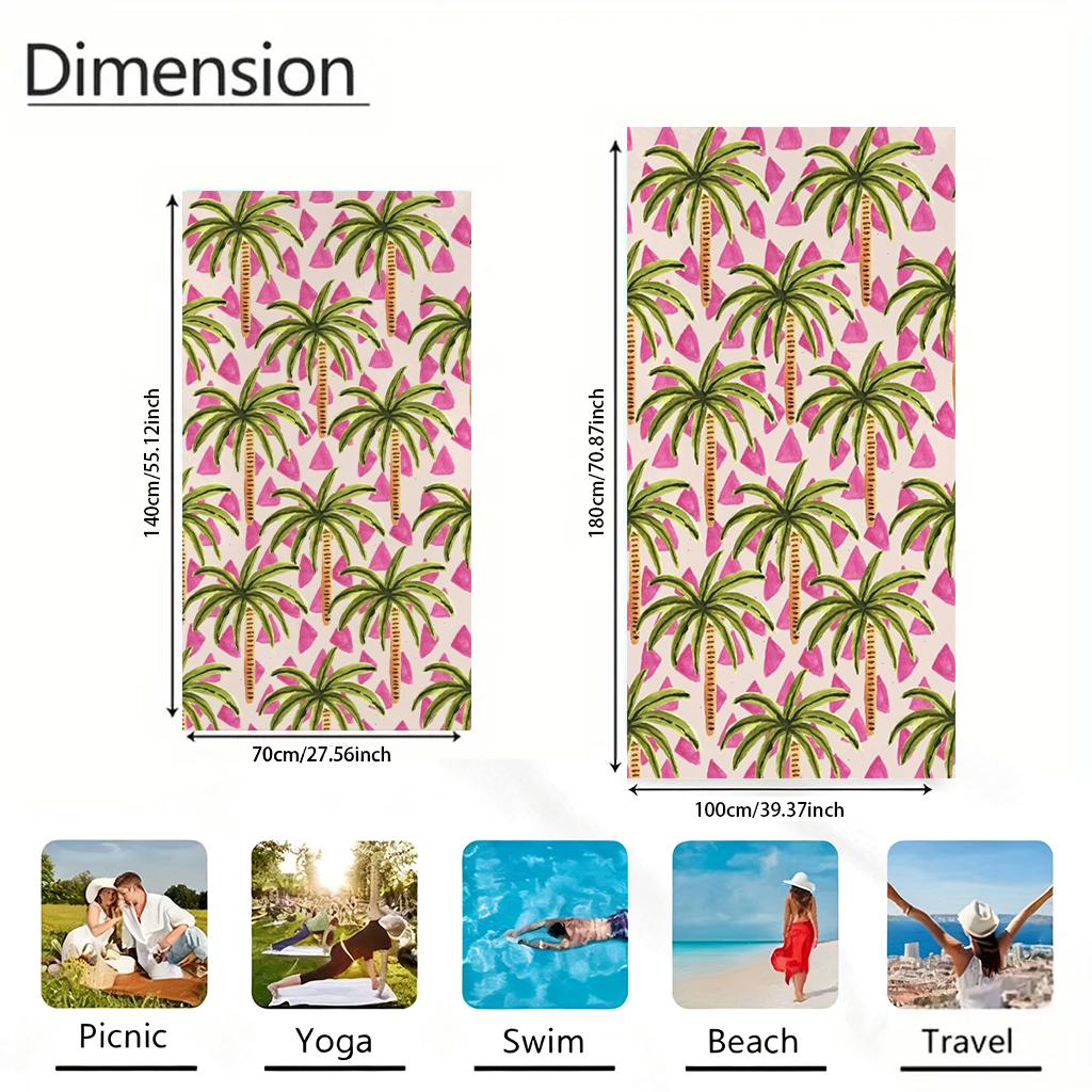 Tropical Coconut Tree Beach Towel Quick-Drying Small To Large Towel Suitable For Beach Yoga Pool Summer Funny Gift For Friends