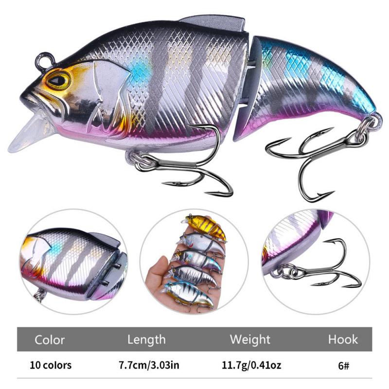 Lure Bait Full Water Layer Simulation Double Joint FishVIB7.5cm12g6No. Hook Long Casting Bass Carp Topmouth Culter Artificial Ba