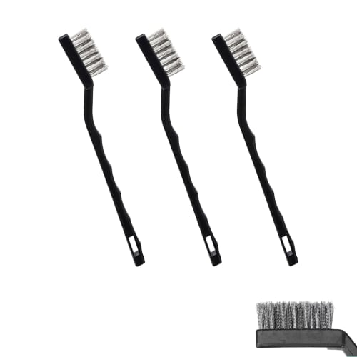 

LUYING Wire Brush, Metal Brush, Stainless Steel, Cleaning Brush, Kitchen Grease Removal, Gas Stove Cleaning Brush, Set of 3 (Black)