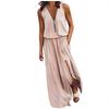 2023 Summer Sleeveless Long Dress: Fashionable Women's Casual Printed Dress with Waist-Cinching Zipper