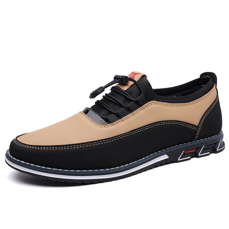 New Double-Color Big Size 38-53 Business Casual Leather Men'S Shoes Comfortable Breathable Flat Sole Loafers For Daily Commuting