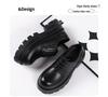 Herren Schwarze Leder Schuhe mit Höhenerhöhung - Dicke Sohle, Big-Toe-Design, Ideal für Hochzeiten und Geschäft.