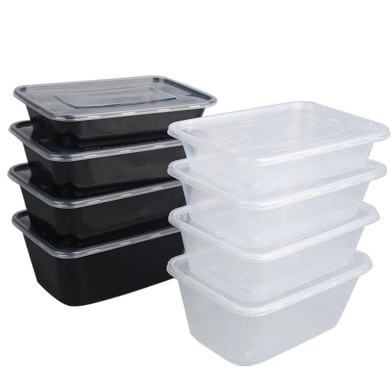 Commercial Disposable Rectangular Plastic Meal Boxes with Lids