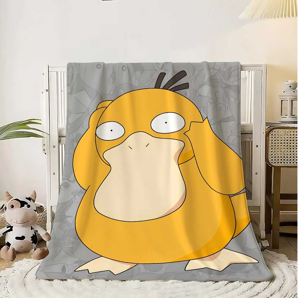 Pokec-Psyducks Double Blanket for Living Room Fluffy Soft Blankets Bedspread on the Bed Bedroom Decoration Home Sofa Throw Knee