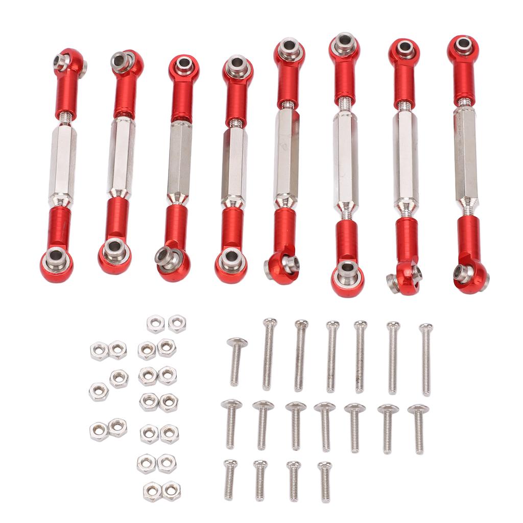8Pcs Metal   Steering Linkage Aluminum Alloy Servo Link Pull Rod for WPL C14 C24 B14 MN D90 D91