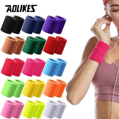 Aolikes Baumwoll Sport-Handgelenkbänder Schweißabsorbierende Handgelenkbänder Für Tennis Basketball Laufen Fitnessstudio Training
