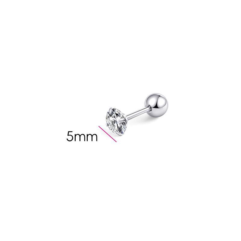 Silver Needle Shiny Zircon Stud Earrings Women Style Cute Sweet Jewelry Accessories Simple  Jewelry Accessories