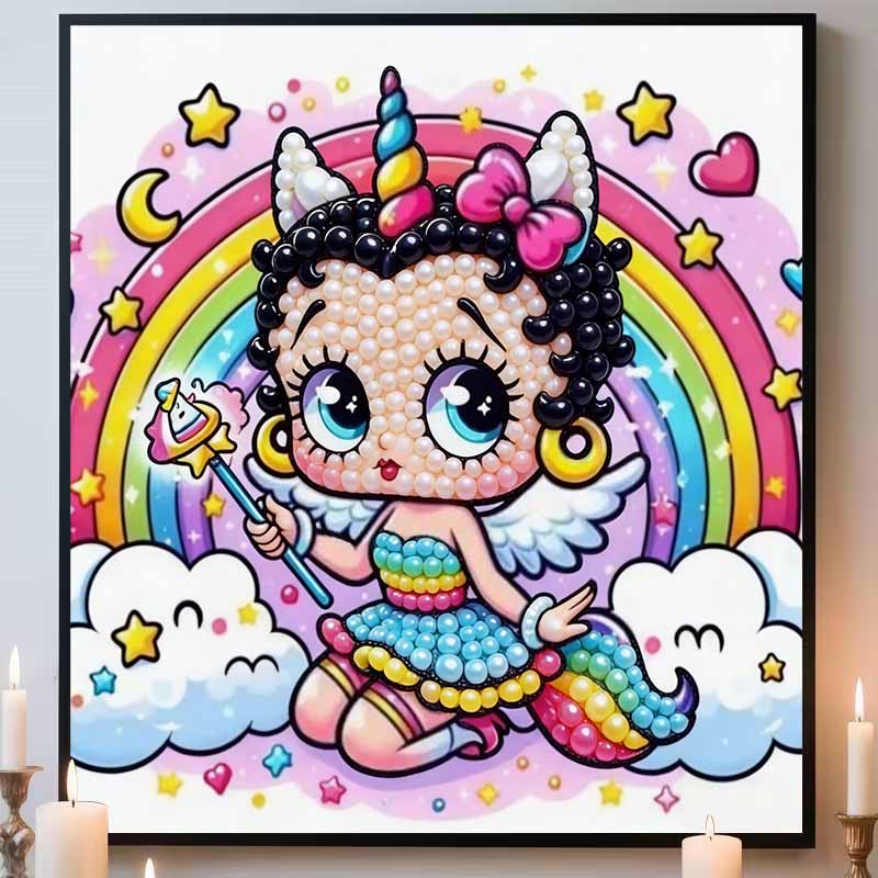 Rainbow Girl Full 5D DIY Pearl Gem Art Diamond Painting Kits for Adults/Beginners Gift Idea Home Decor 11.81x11.81in