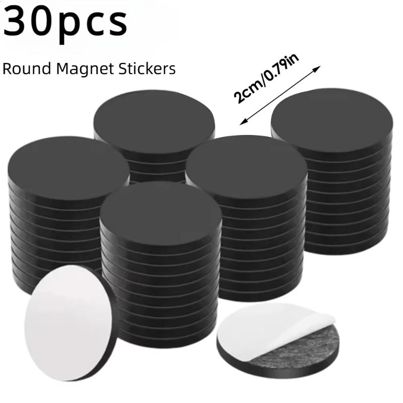 Self Adhesive Rubber Magnets 30/60 PCS Square Round Strong Magnetic for Business Card Making Exhibition Display Use