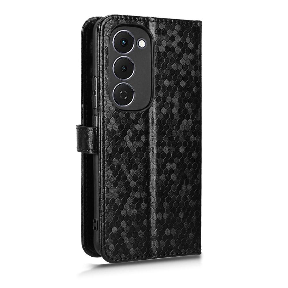 For TECNO Spark 40 Pro+ 4G Wallet Case Dot Pattern Imprint PU Leather Phone Cover with Wrist Strap