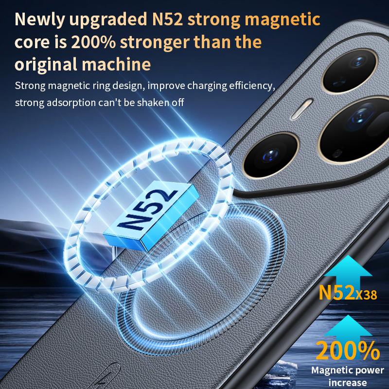 For Huawei Pura 80 Ultra Case Magnetic Leather Shield Cover High Quality Anti-Fingerprint Non-Slip PC+TPU