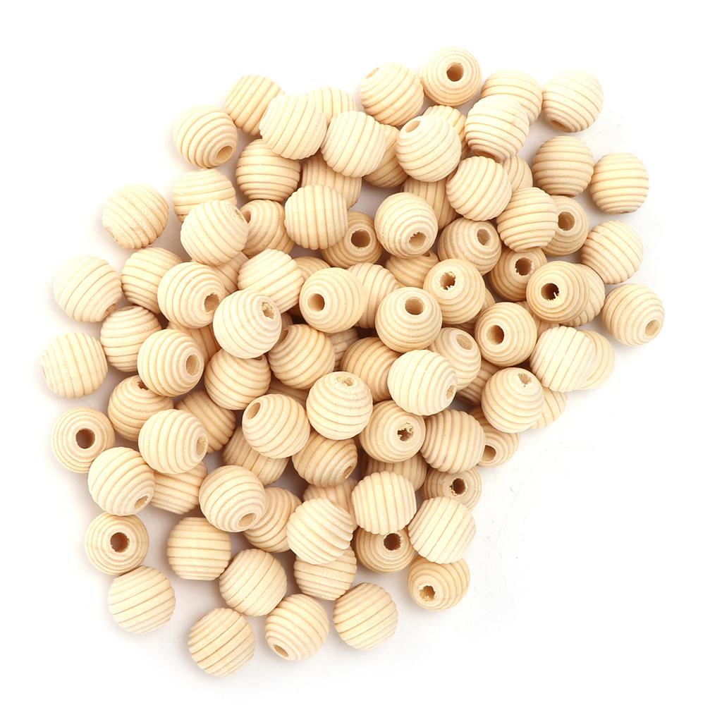 100pcs Wooden Beads MultiPurpose Natural DIY Paintable Thread Crafts for Handicraft Lovers