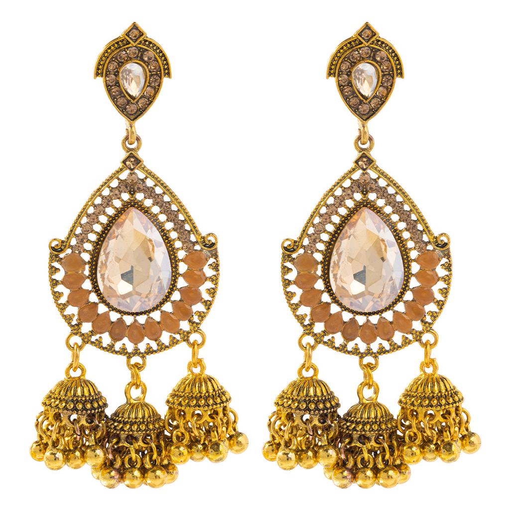 Ethnic Vintage Women's Geometric Turkish Jhumka Earrings Indian Jewelry Tassel Dangling Earring