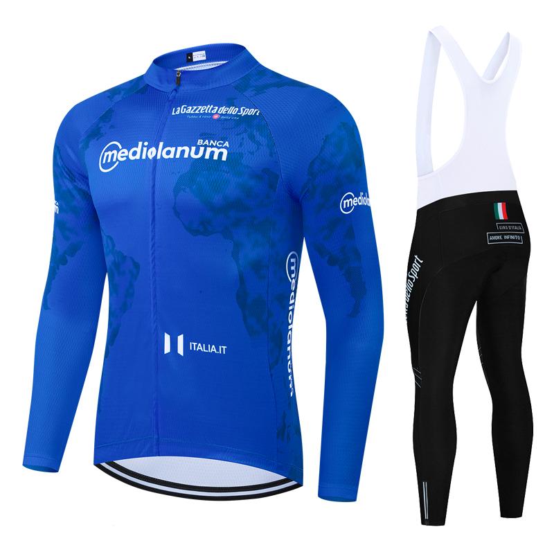 

Spring Summer Long Cycling Jersey Bike Jacket Maillot Pants Set Tour De Italy D ITALIA Ropa Ciclismo Pro Team Bicycle Clothing Asian size-S