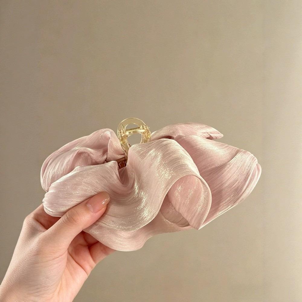 Tulle Material Pleated Hair Claw PC Mesh Flower Hair Clip Elegant Cloud Crab Claw Clip Women
