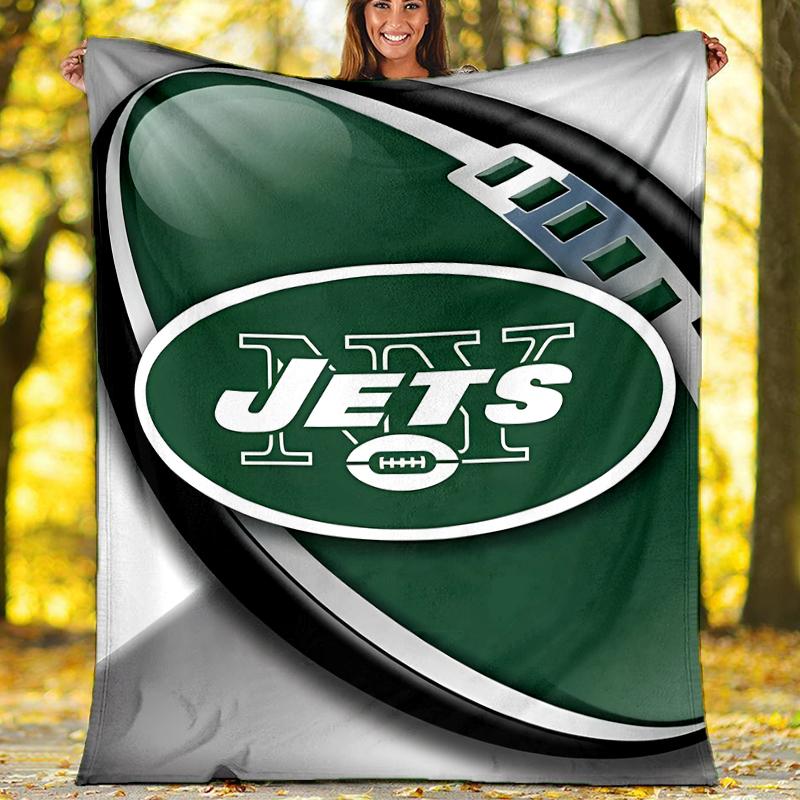 New York Jets logo printed blanket—lightweight,soft,warm;versatile blanket all seasons—perfect as &air-conditioning throw,nap blanket