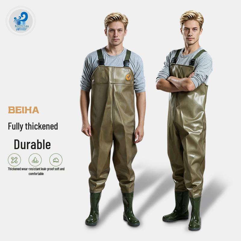 A11 Golden Half-Body Waders: Beachcombing & Fishing Overalls Size 37