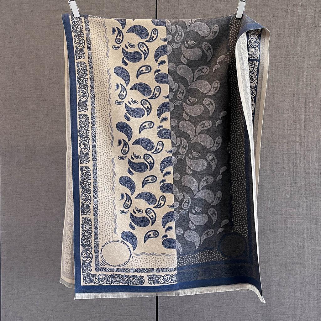 Paisley Print Cashmere Feel Pashmina Women Bufanda Blanket Winter Autumn Outdoor Keep Warm Large Shawls Wraps Tassel Lady Poncho