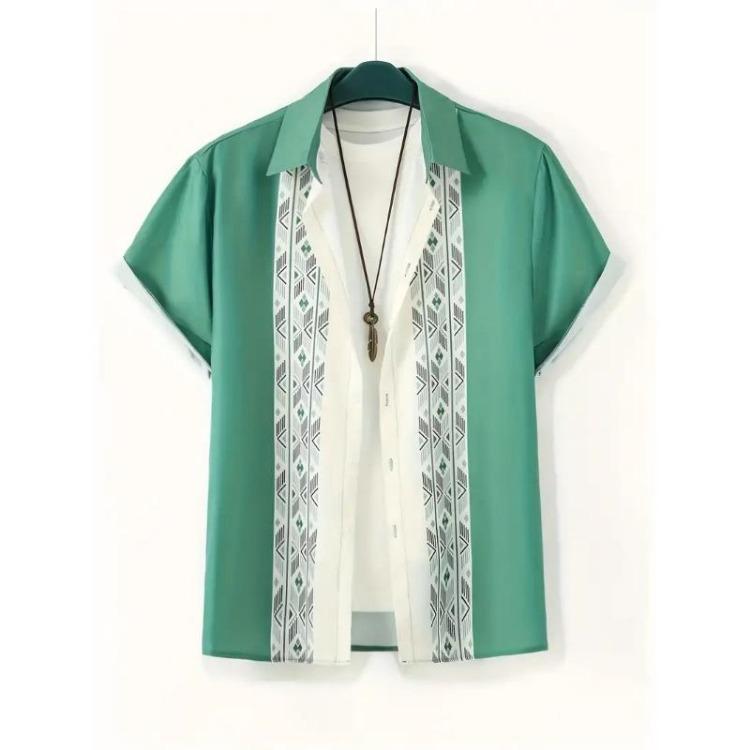 Sommer Lässiges Oversized Hawaiianhemd Knackig Einfach Revers Knopfleiste Oberteil Tägliche Coole Kleidung für Männer und Frauen