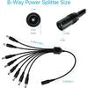 ZOSI DC 1 Female To 8 Male Output Power Splitter Cable Y Adapter For CCTV Accessories Black