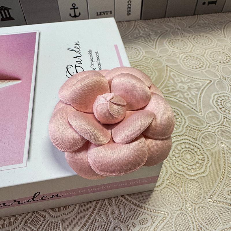 Camellia Brooch: French Style Silk Coat Pin for Spring/Summer