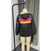 New Women's Casual Cropped Printed Hooded Padded Jacket, Fall Winter Color Block Cotton Parka For Women