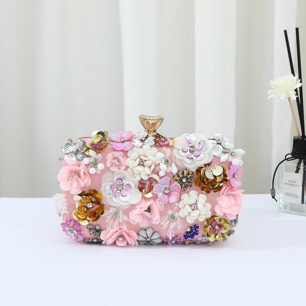 Women's Floral Evening Clutch: Elegant High-End Wedding and Banquet Handbag