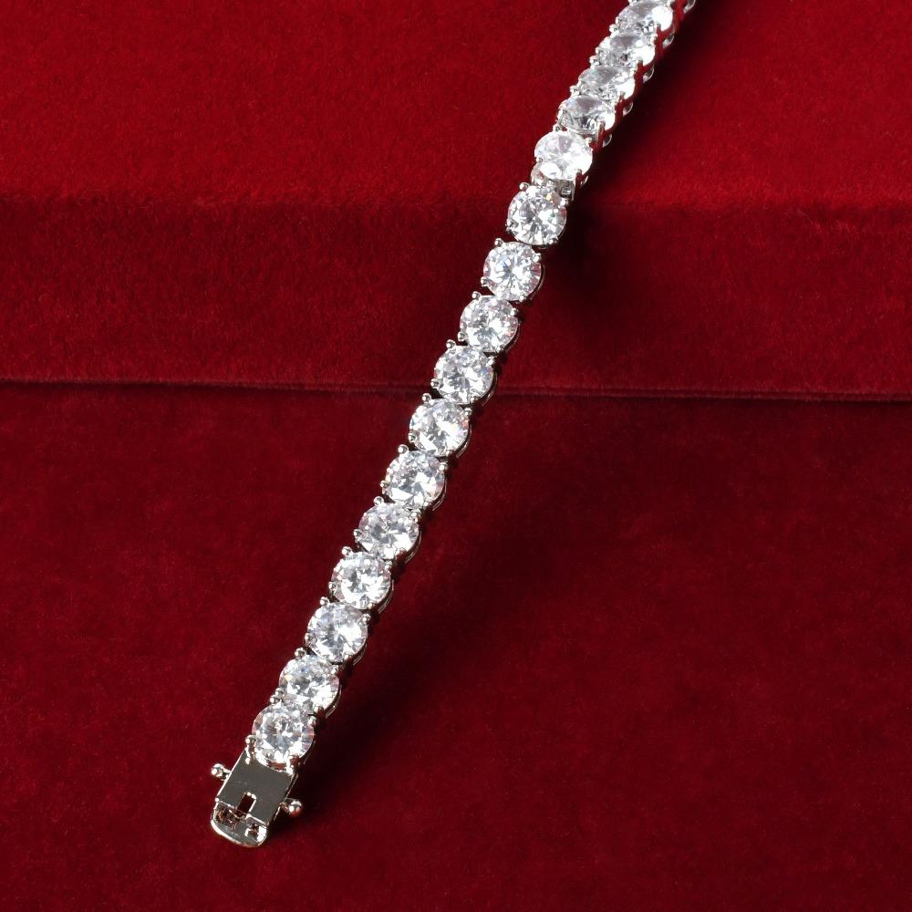 

Aokaishen Tennis Bracelet for Men AAAAA Cubic Zirconia Hip Hop Jewelry Gold Color CZ Link Birthday Gift 2026 Trend 5mm&7inch