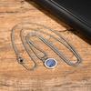 Blue Round Pendant Necklaces for Men Boys,Waterproof Natural Stone Pendant Necklaces,Casual Birthday Boyfriend Gifts