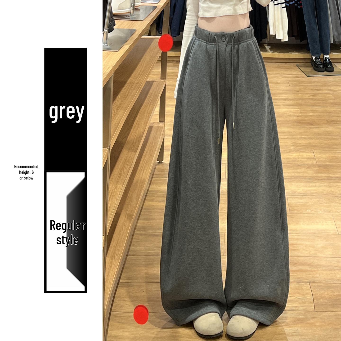Women s Spring 2026 Red Button High Waist Curved Knife Sweatpants - Petite Loose Wide Leg Style Extra Large