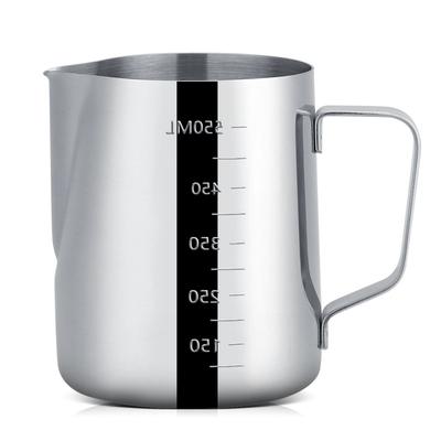 600ml Edelstahl Milchaufschäumkännchen Espresso Kaffeetasse Becher mit Messskala