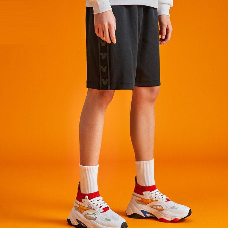 Li-Ning X Disney Mickey Mouse Mid-Waist Printed Sports Casual Shorts Men Bottoms Black AKSR531-5