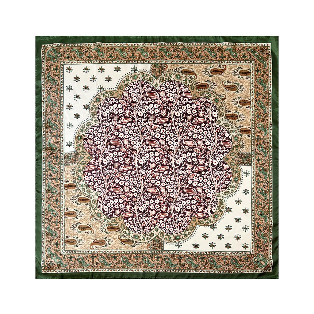 90cm Satin Scarf with Paisley Print - Classic Square Scarf/shawl for Women
