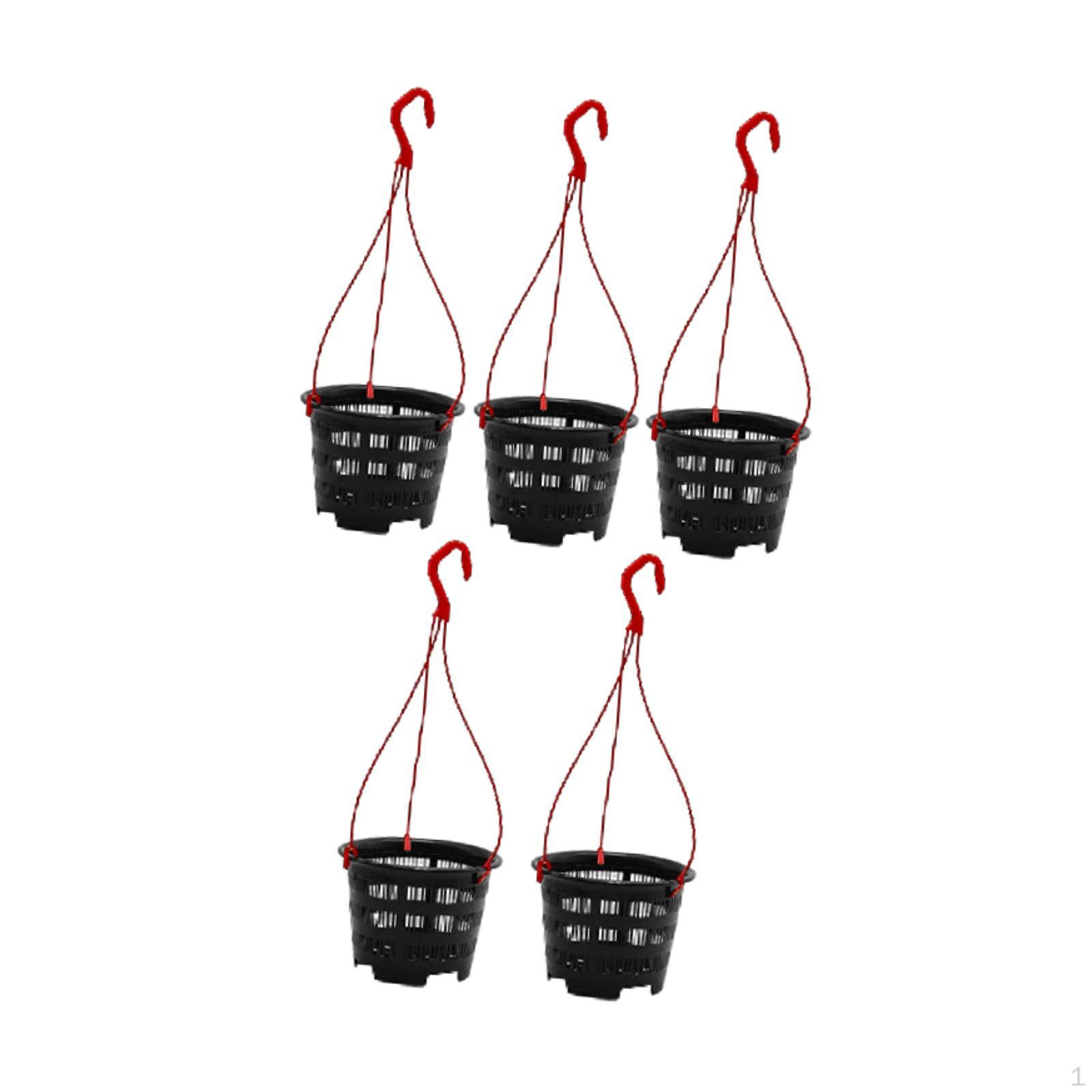 5Pcs Hanging Planters Flower Baskets Decorative Premium Breathable Plant Pots Planter