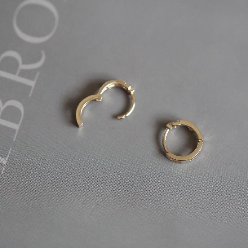 Orecchini Rotondi Semplici Intarsiati in Zircone Argento Sterling 925 per Donna Accessori Gioielli Temperamento Classico Dea Regalo