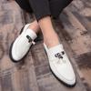 Men's Autumn Glossy Leather Slip-On Shoes: Trendy British Style Casual Loafers